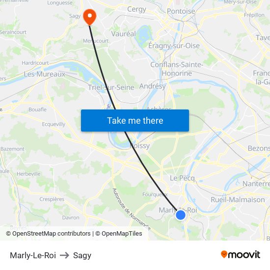 Marly-Le-Roi to Sagy map