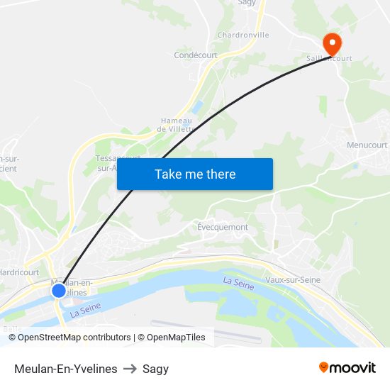 Meulan-En-Yvelines to Sagy map