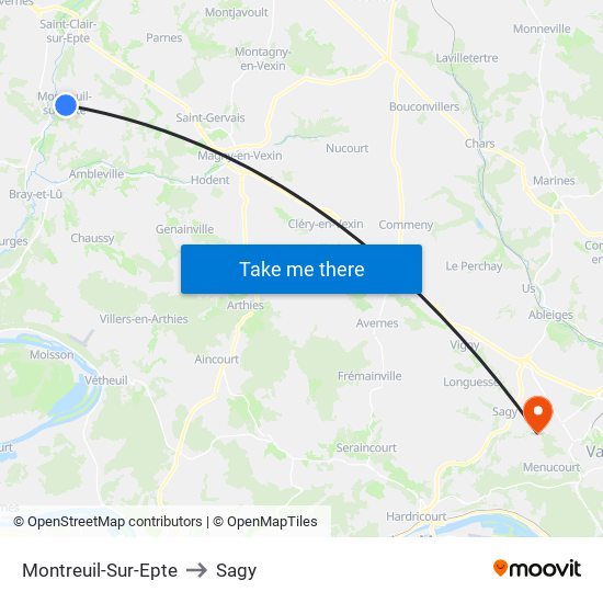 Montreuil-Sur-Epte to Sagy map