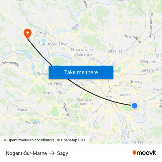 Nogent-Sur-Marne to Sagy map