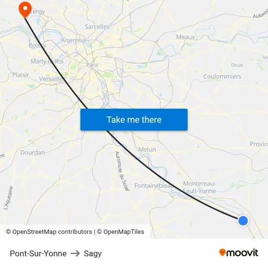 Pont-Sur-Yonne to Sagy map
