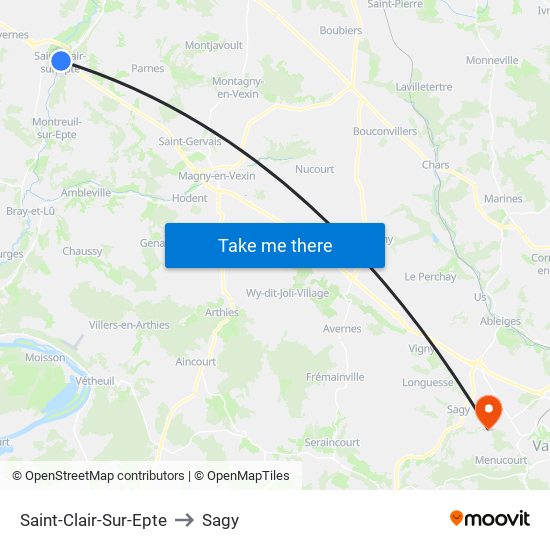 Saint-Clair-Sur-Epte to Sagy map