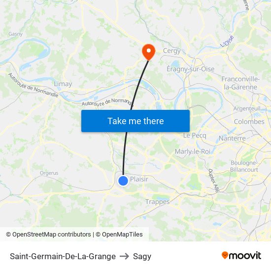 Saint-Germain-De-La-Grange to Sagy map
