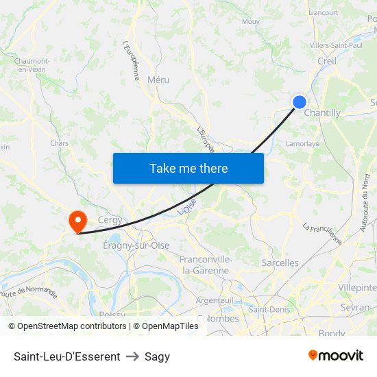 Saint-Leu-D'Esserent to Sagy map