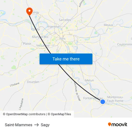 Saint-Mammes to Sagy map