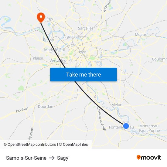 Samois-Sur-Seine to Sagy map