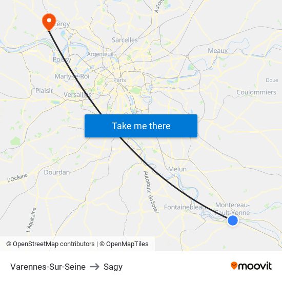 Varennes-Sur-Seine to Sagy map