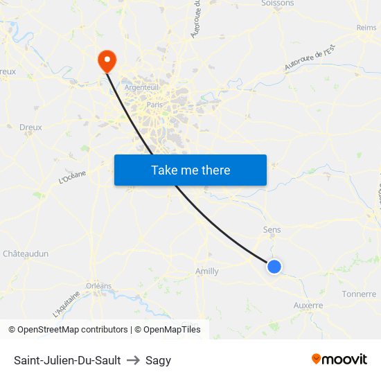 Saint-Julien-Du-Sault to Sagy map