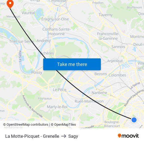 La Motte-Picquet - Grenelle to Sagy map