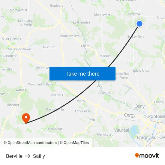 Berville to Sailly map