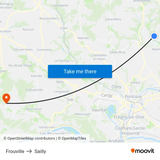 Frouville to Sailly map