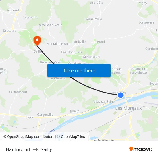 Hardricourt to Sailly map