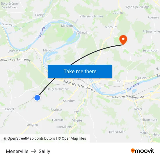 Menerville to Sailly map