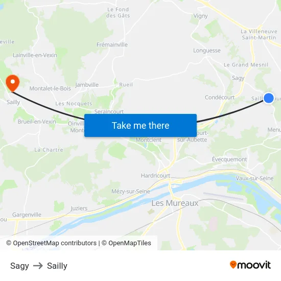 Sagy to Sailly map