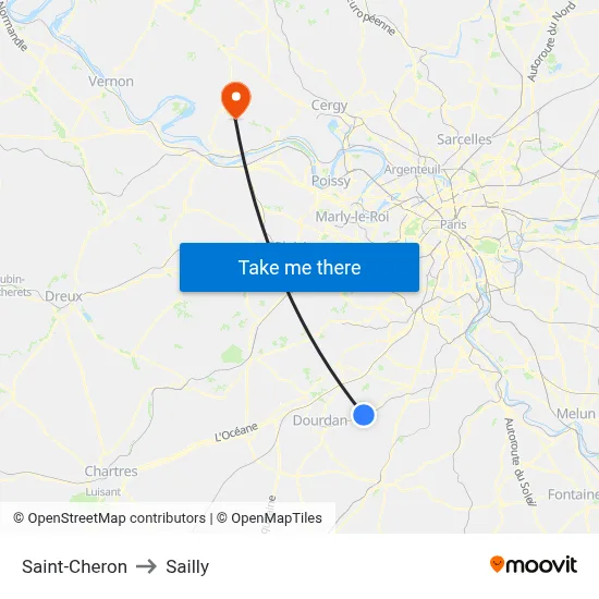 Saint-Cheron to Sailly map