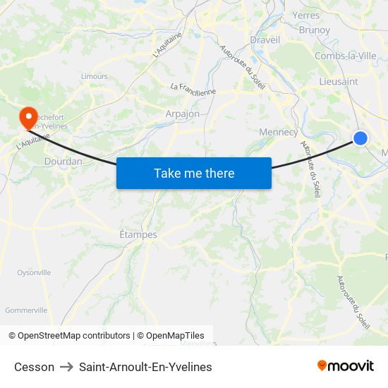Cesson to Saint-Arnoult-En-Yvelines map