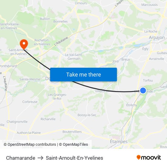Chamarande to Saint-Arnoult-En-Yvelines map