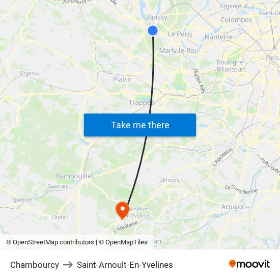 Chambourcy to Saint-Arnoult-En-Yvelines map