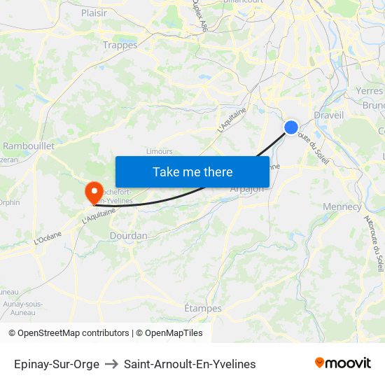 Epinay-Sur-Orge to Saint-Arnoult-En-Yvelines map