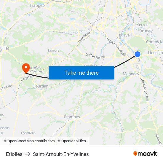 Etiolles to Saint-Arnoult-En-Yvelines map