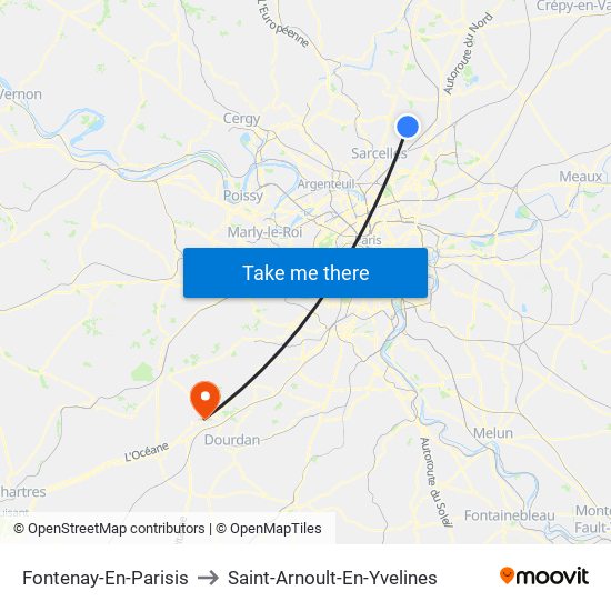 Fontenay-En-Parisis to Saint-Arnoult-En-Yvelines map