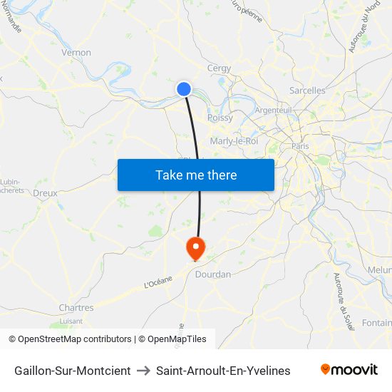 Gaillon-Sur-Montcient to Saint-Arnoult-En-Yvelines map