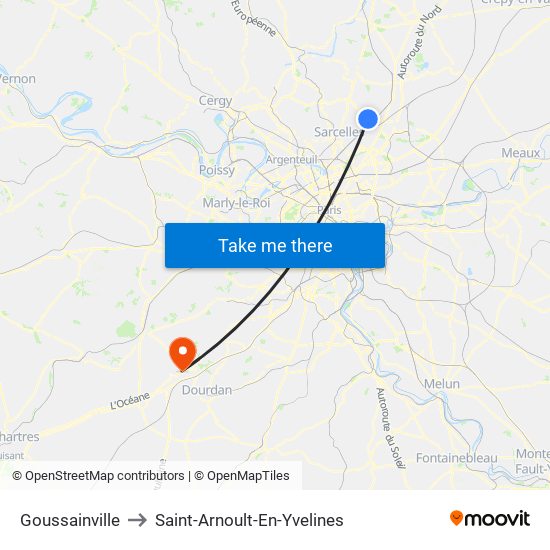 Goussainville to Saint-Arnoult-En-Yvelines map