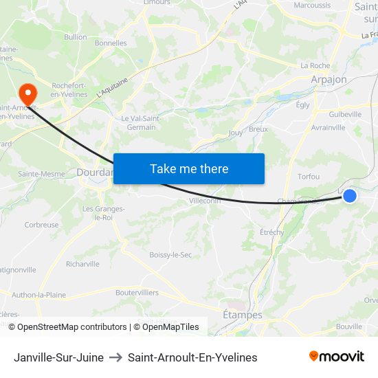Janville-Sur-Juine to Saint-Arnoult-En-Yvelines map