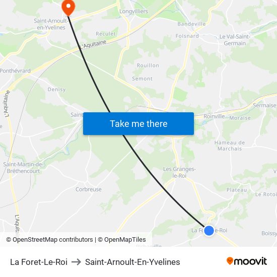 La Foret-Le-Roi to Saint-Arnoult-En-Yvelines map