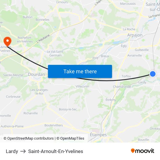 Lardy to Saint-Arnoult-En-Yvelines map
