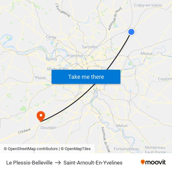 Le Plessis-Belleville to Saint-Arnoult-En-Yvelines map