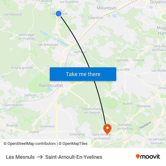 Les Mesnuls to Saint-Arnoult-En-Yvelines map