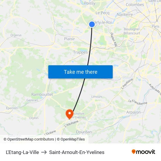 L'Etang-La-Ville to Saint-Arnoult-En-Yvelines map