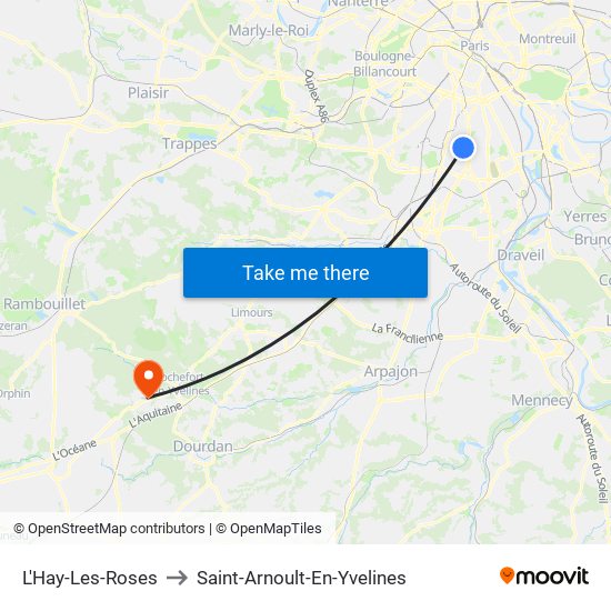 L'Hay-Les-Roses to Saint-Arnoult-En-Yvelines map