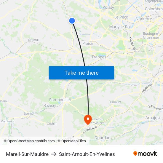 Mareil-Sur-Mauldre to Saint-Arnoult-En-Yvelines map
