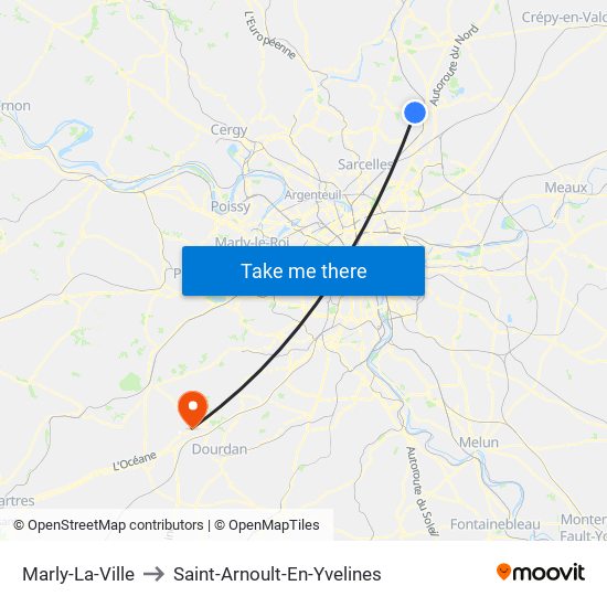 Marly-La-Ville to Saint-Arnoult-En-Yvelines map