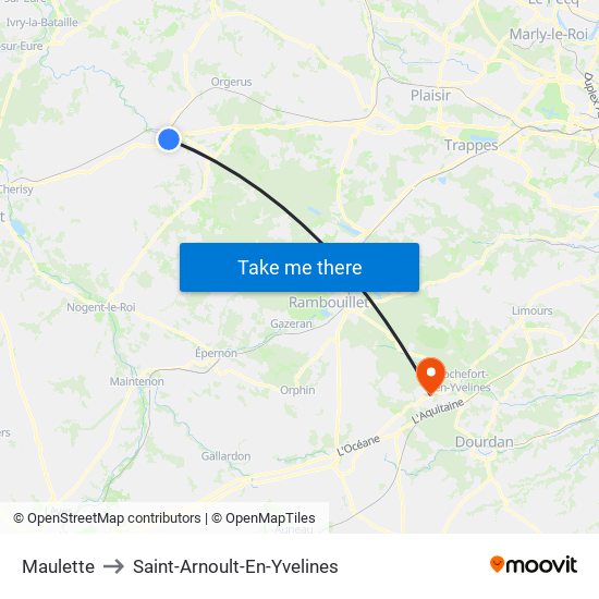 Maulette to Saint-Arnoult-En-Yvelines map