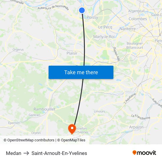 Medan to Saint-Arnoult-En-Yvelines map