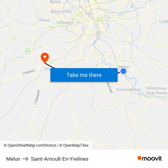 Melun to Saint-Arnoult-En-Yvelines map