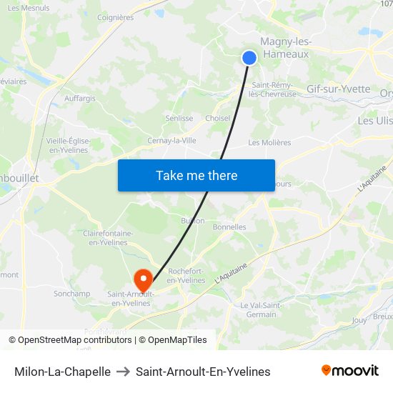 Milon-La-Chapelle to Saint-Arnoult-En-Yvelines map
