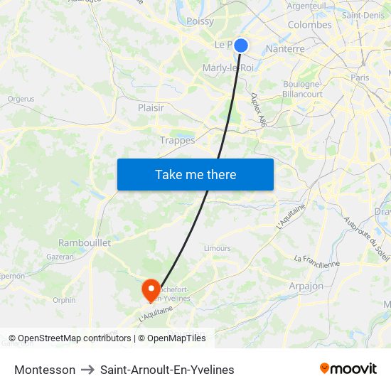 Montesson to Saint-Arnoult-En-Yvelines map