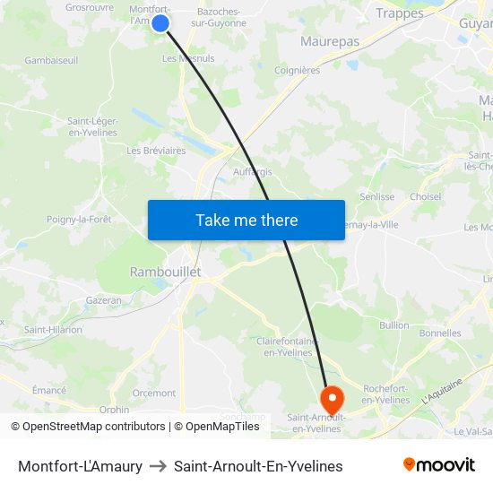 Montfort-L'Amaury to Saint-Arnoult-En-Yvelines map