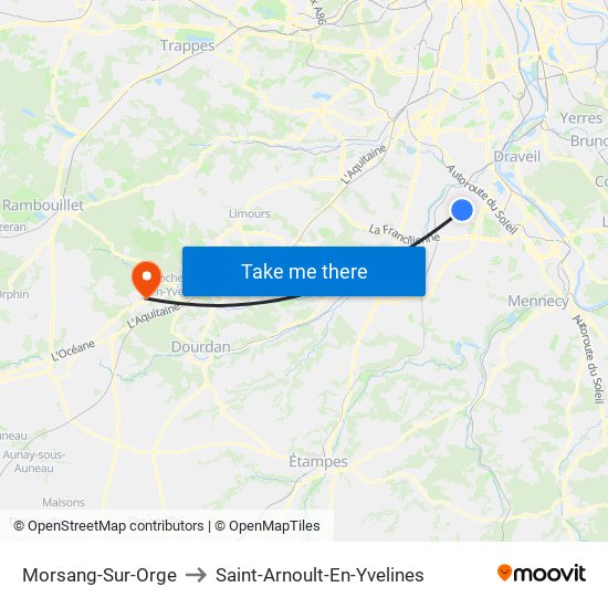 Morsang-Sur-Orge to Saint-Arnoult-En-Yvelines map