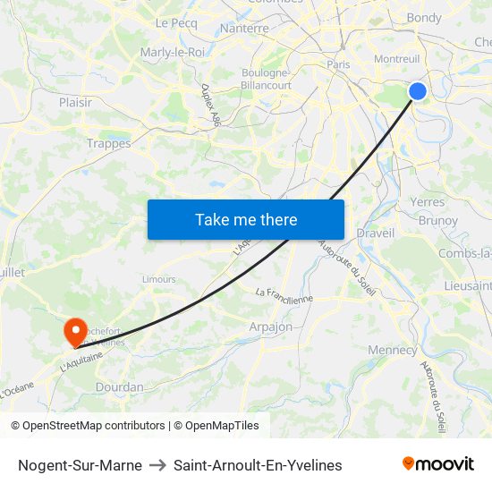 Nogent-Sur-Marne to Saint-Arnoult-En-Yvelines map