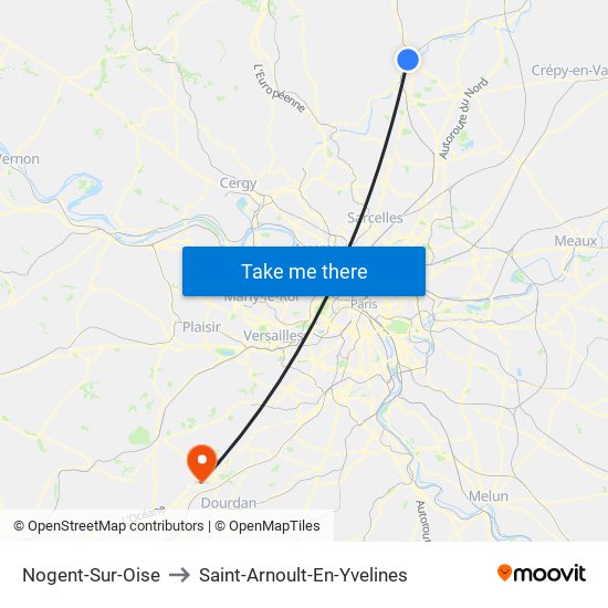 Nogent-Sur-Oise to Saint-Arnoult-En-Yvelines map