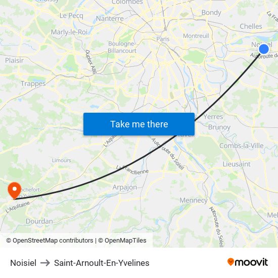 Noisiel to Saint-Arnoult-En-Yvelines map