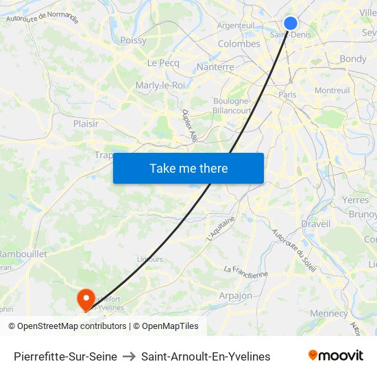 Pierrefitte-Sur-Seine to Saint-Arnoult-En-Yvelines map