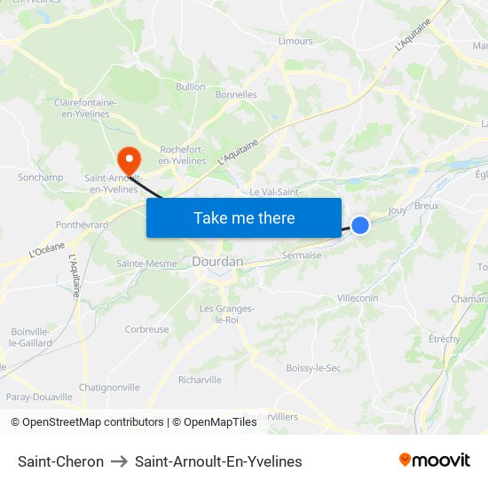Saint-Cheron to Saint-Arnoult-En-Yvelines map