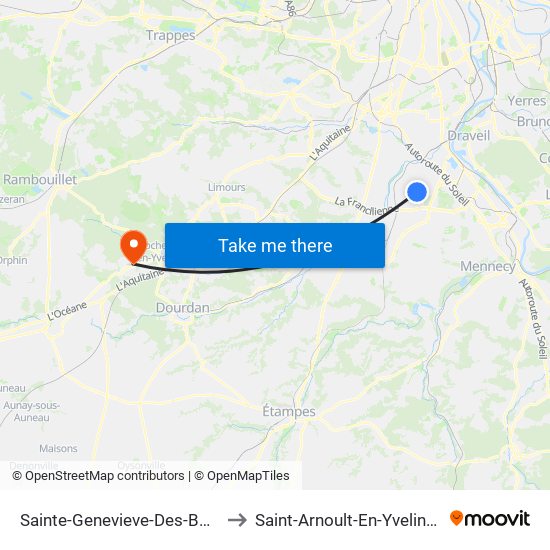 Sainte-Genevieve-Des-Bois to Saint-Arnoult-En-Yvelines map