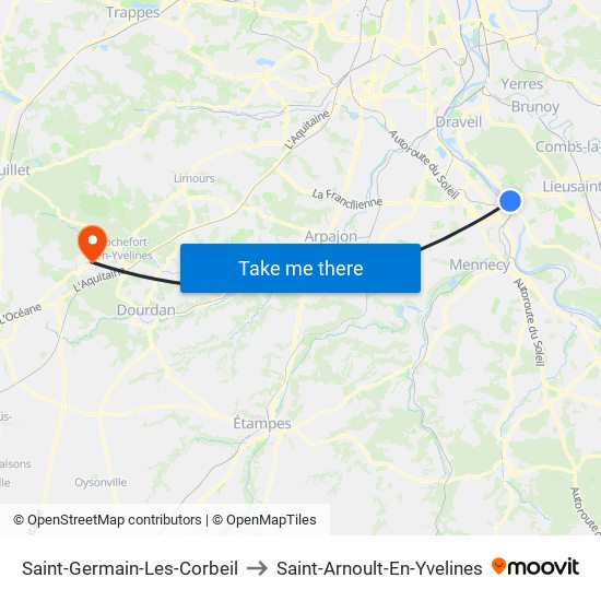 Saint-Germain-Les-Corbeil to Saint-Arnoult-En-Yvelines map